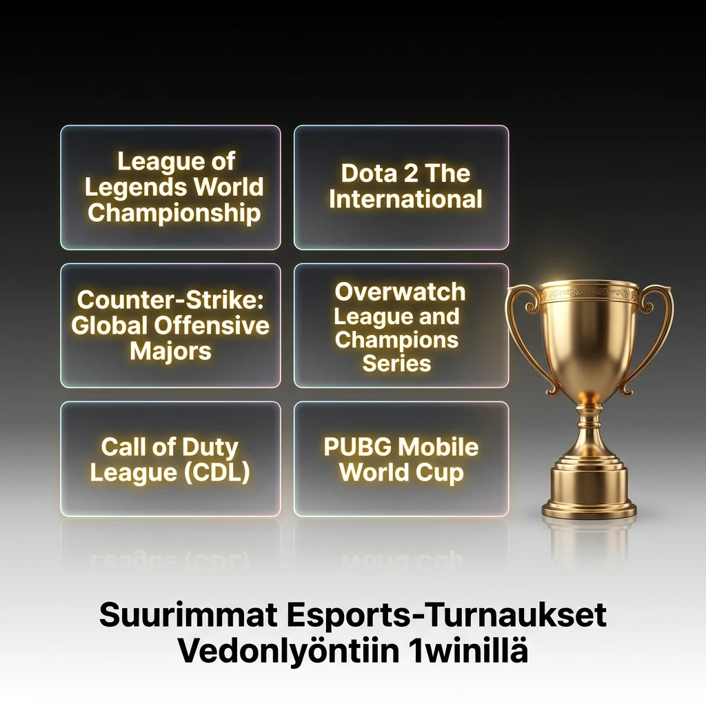 1win esports-turnaukset: CS2, Dota 2, LoL, Valorant ja Rocket League tärkeimmät kilpailut vedonlyöntiin