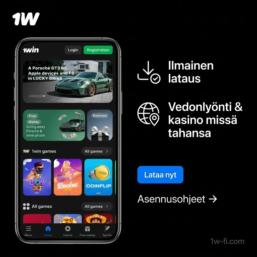 Asenna 1w Android -sovellus ja nauti vedonlyönnistä suoraan mobiililaitteellasi.