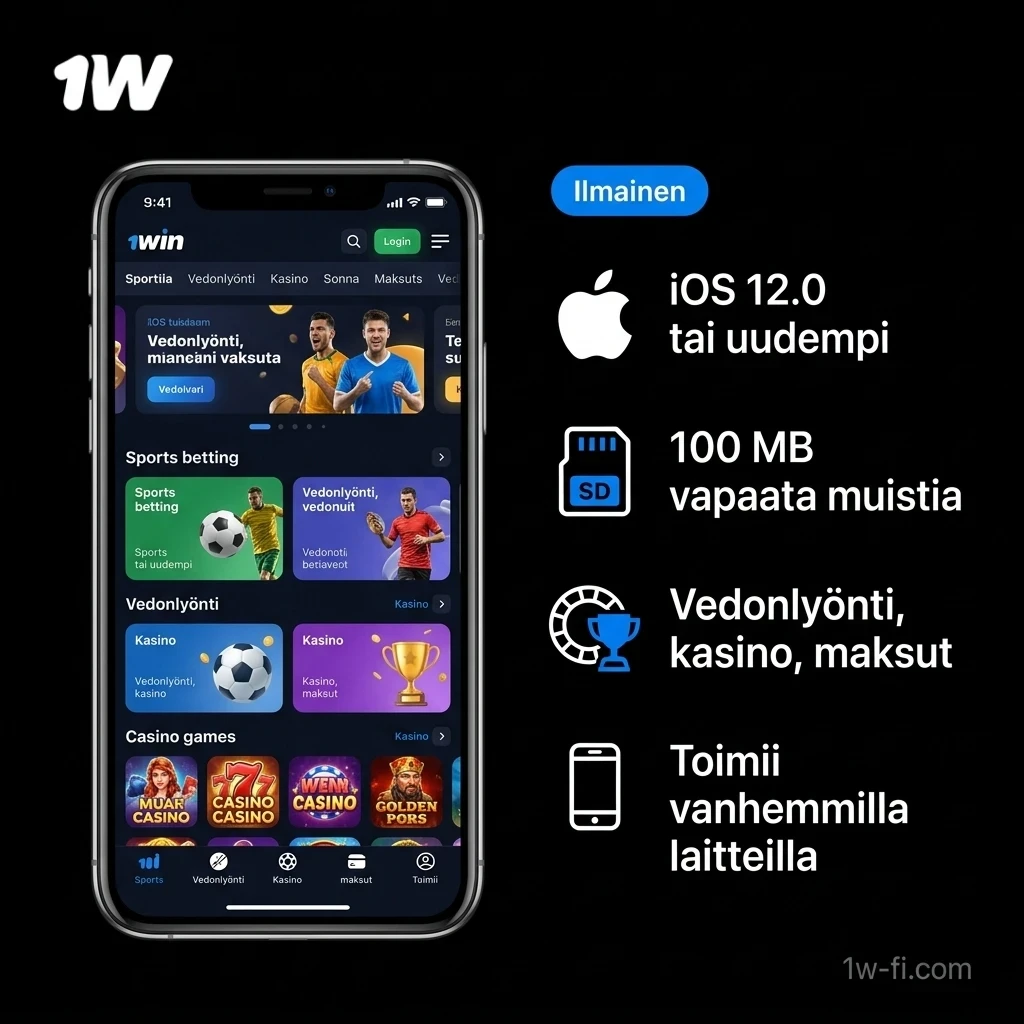 Hanki 1w iOS -sovellus iPhonellesi ja aseta panokset mobiilisovelluksessa.