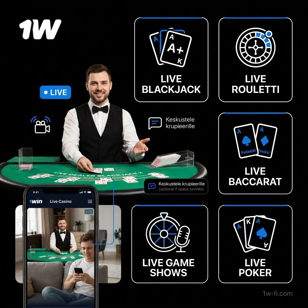 Pelaa 1w live-kasino pelejä ja koe aito online-kasino tunnelma kotona.