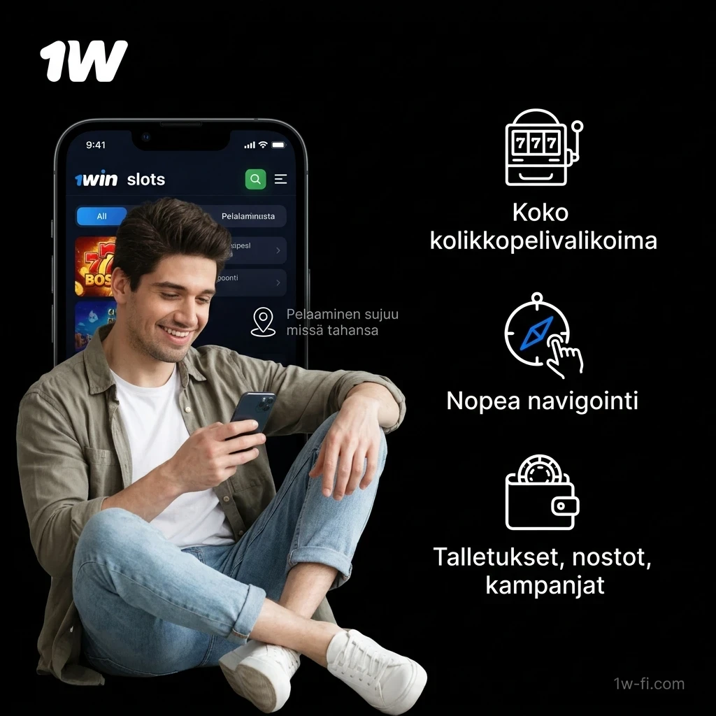 Lataa 1w mobiilisovellus ja pyöräytä 1w Kolikkopeli -kierroksia missä ja milloin tahansa.