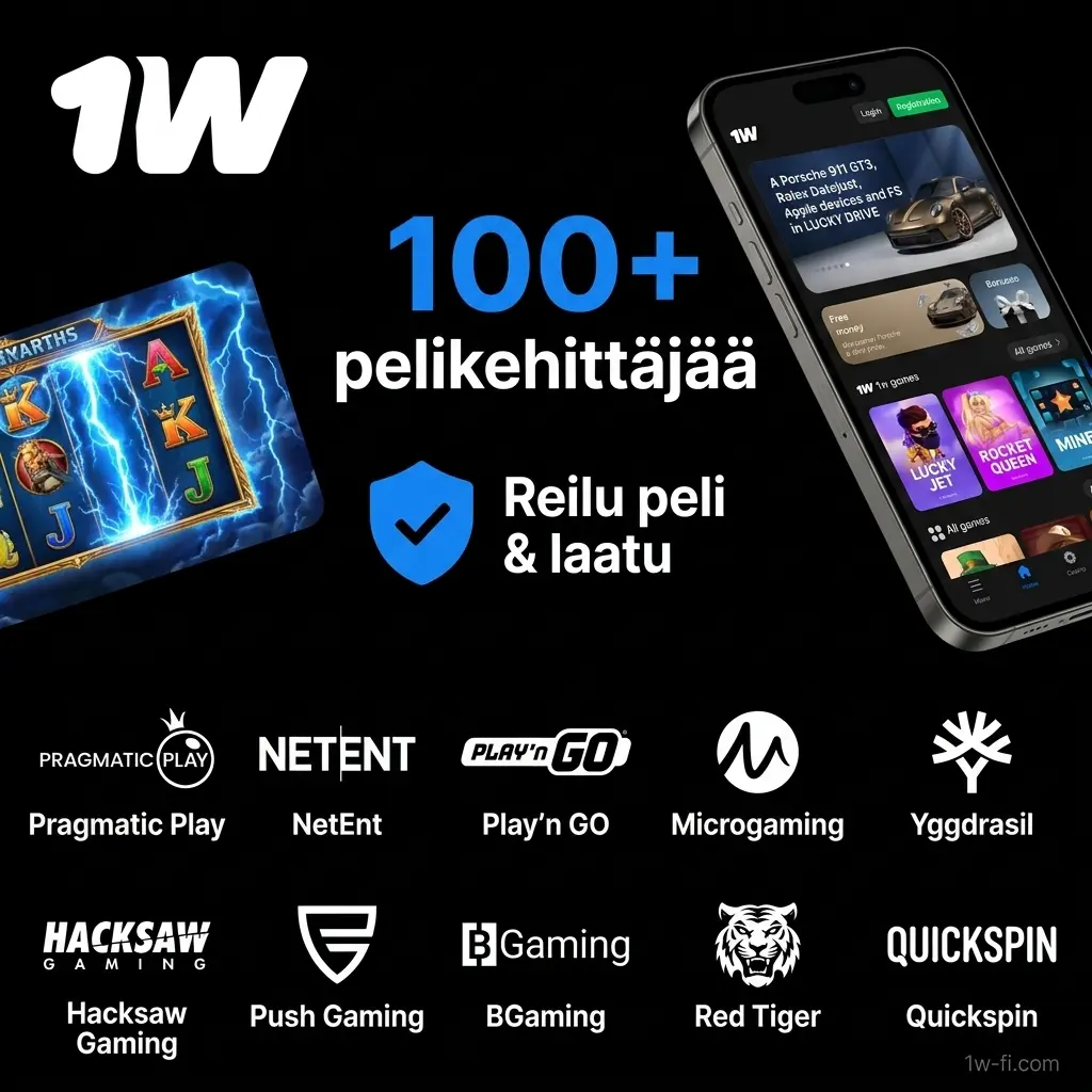 1w kasinon kolikkopelien kehittäjät: Pragmatic Play, NetEnt, Microgaming ja muut huippunimet suomalaisille pelaajille