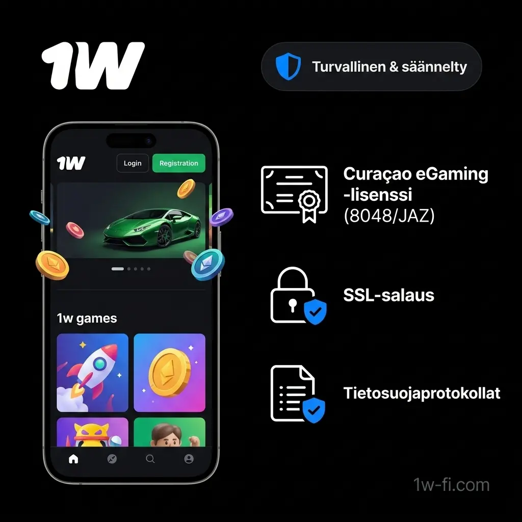 1w APK -sovelluksen lataaminen turvallisesti SSL-salauksella ja Curaçao-peliluvalla