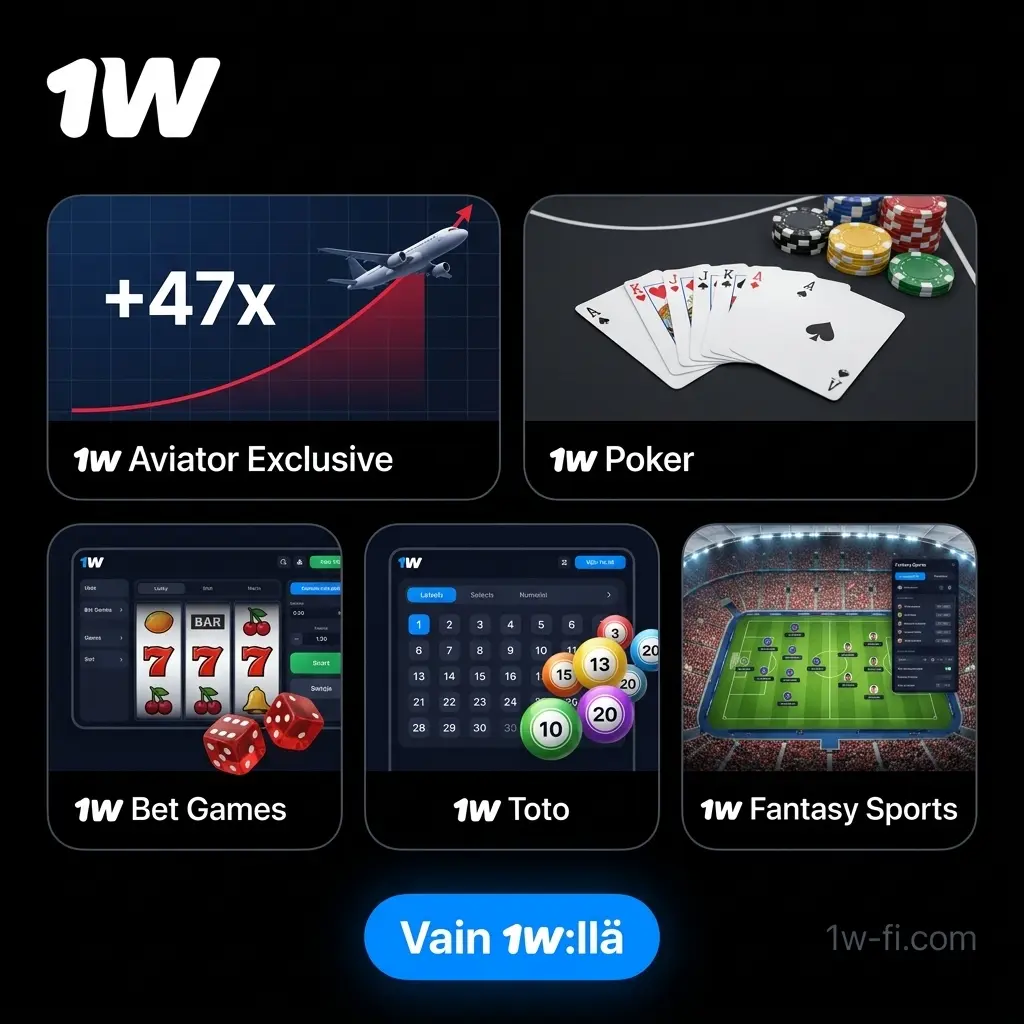 1w-kasinon eksklusiiviset pelit kuten Aviator ja Lucky Jet tarjoavat ainutlaatuisen pelielämyksen