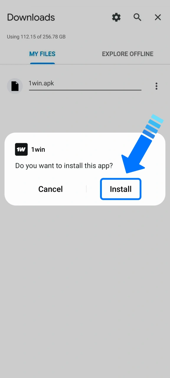 Run the setup file and start playing games on 1w.