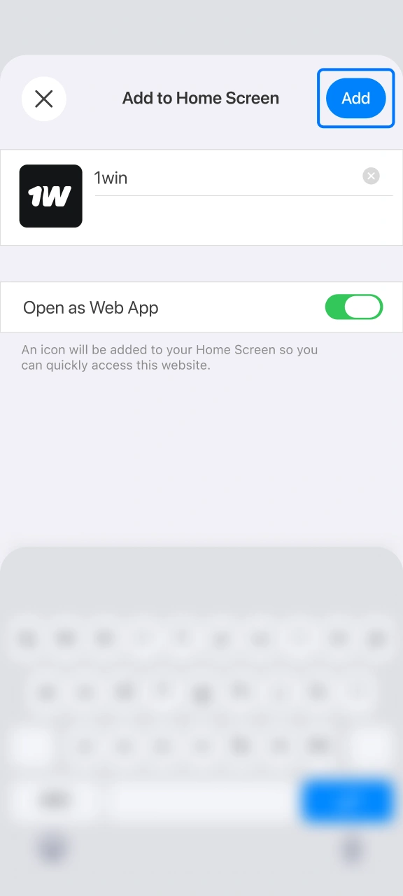 Complete the setup process to secure quick access to 1w games.