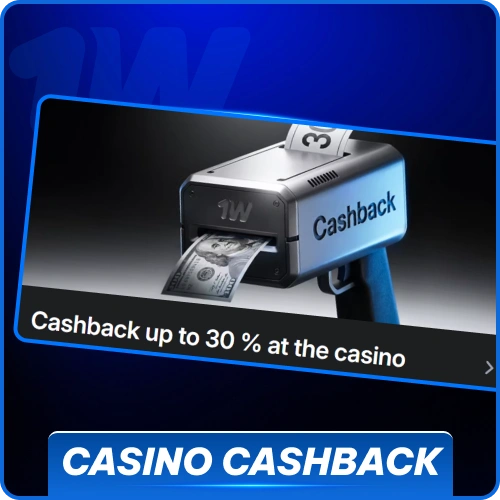 Recover your lost funds weekly by playing casino games at 1w.