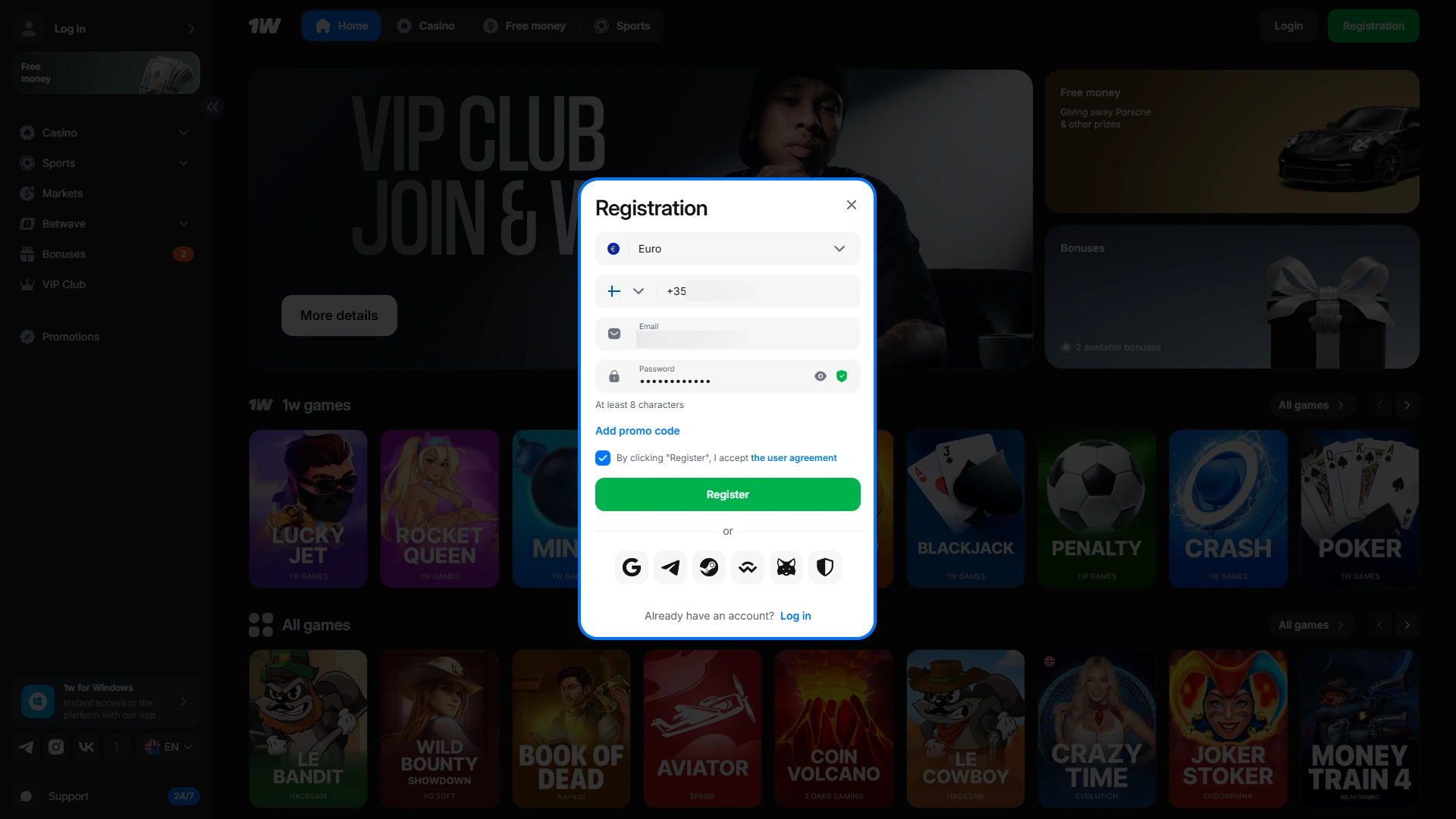 Create a new profile to unlock CS2 betting opportunities at 1w.