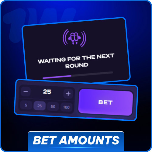Select preset stake values to enter the round instantly on 1w.