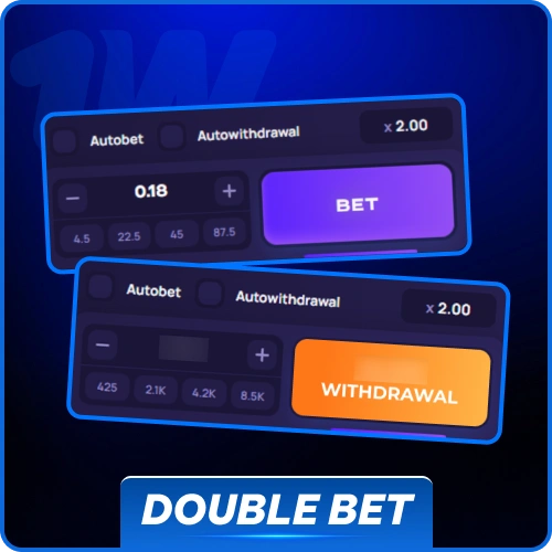 Use double wagering options to multiply your cashout opportunities at 1w.