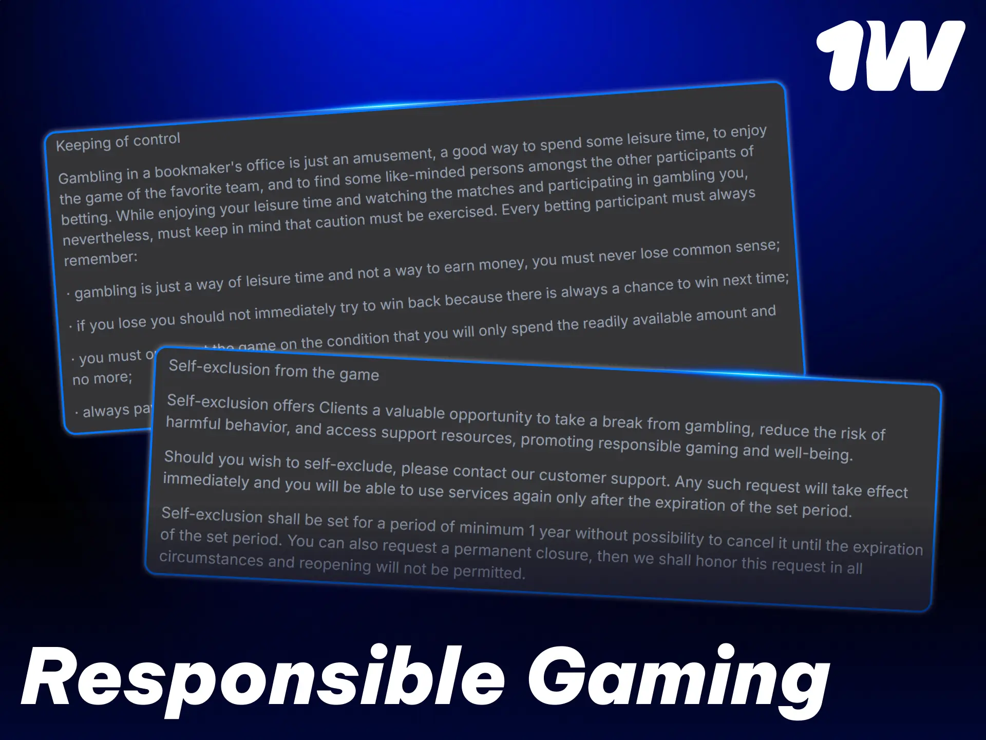 Set personal limits and practice safe gambling habits playing Lucky Jet at 1w.