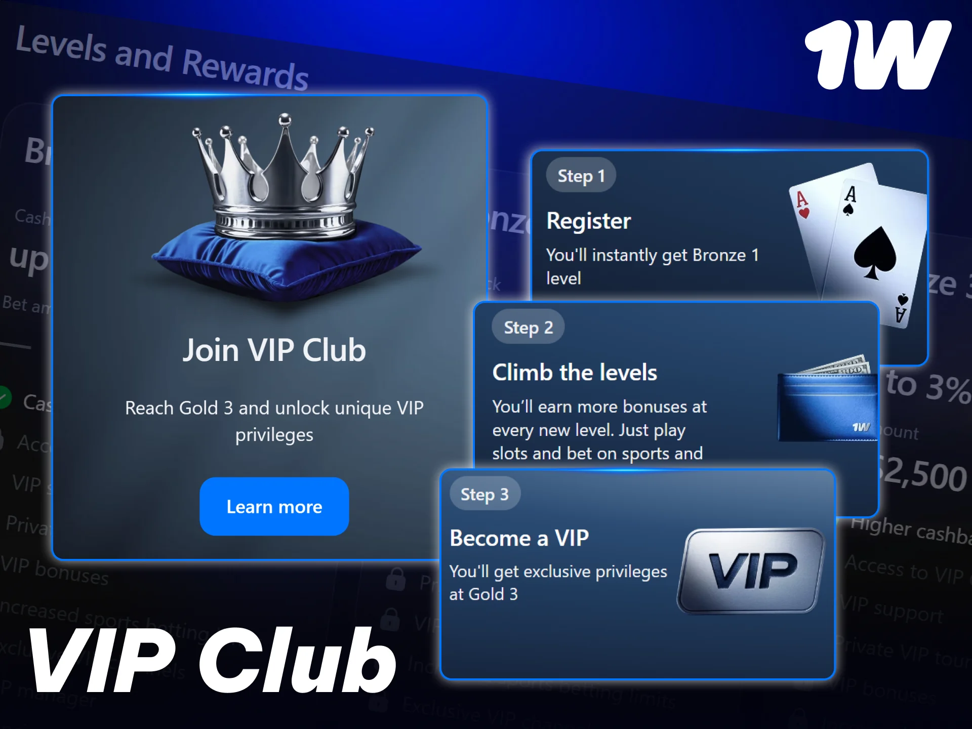 Unlock premium loyalty rewards by playing your favorite games on 1w.