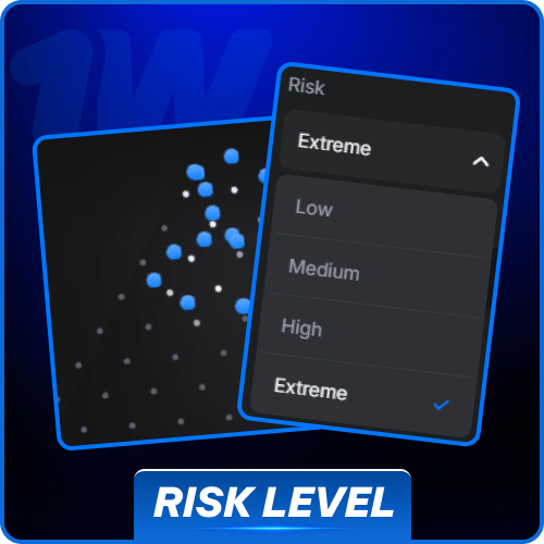 Select preferred rows and configure risk multipliers in Plinko at 1w.