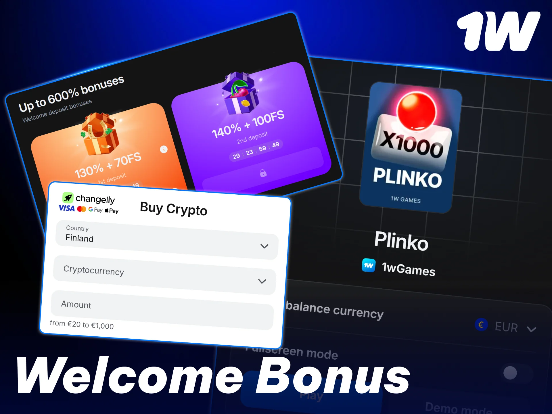 Claim your exclusive registration bonus to play Plinko at 1w online.