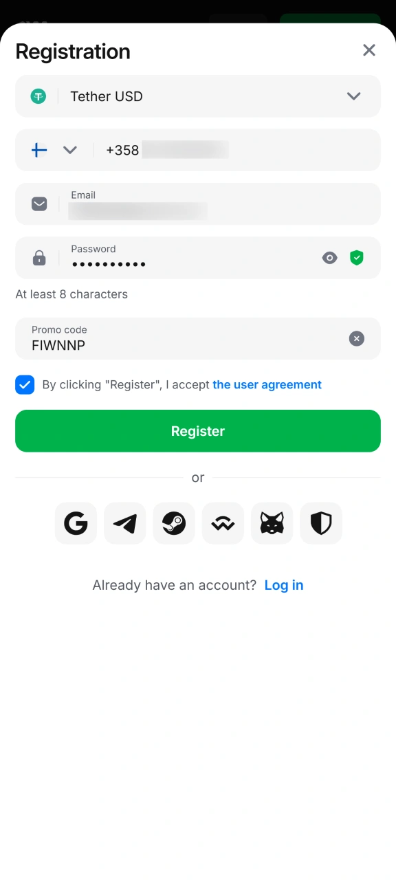 Apply the secret voucher during sign-up to unlock special 1w slots.
